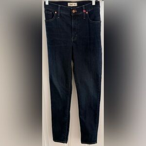 NWOT Madewell Women's 9” Mid Rise Stretch Skinny Jeans - Dark Blue